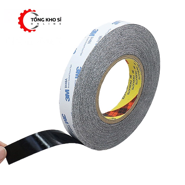 50m Băng dính hai mặt chịu nhiệt 3M màu đen - Băng Keo 2 mặt 3M dán cảm ứng, màn hình