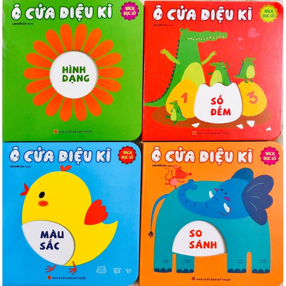 Sách Đục Lỗ: Ô Cửa Kì Diệu (Hộp) Nhận Biết Hình Dạng + Màu Sắc + Số Đếm + So Sánh - MLB - Bản Quyền