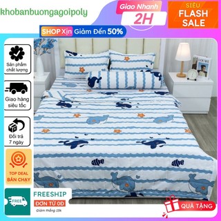 Ga giường cotton poly m6/m8 chọn mẫu ngay trên bài đăng, mẫu cá voi