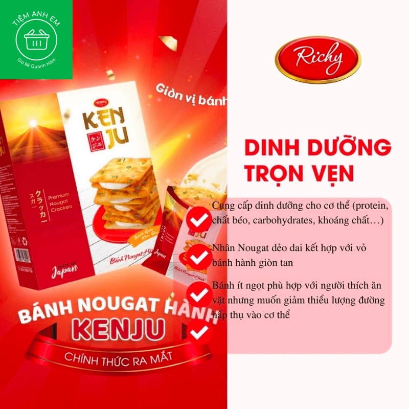 Bánh Kenju Nougat kem dẻo vị hành hộp 279g