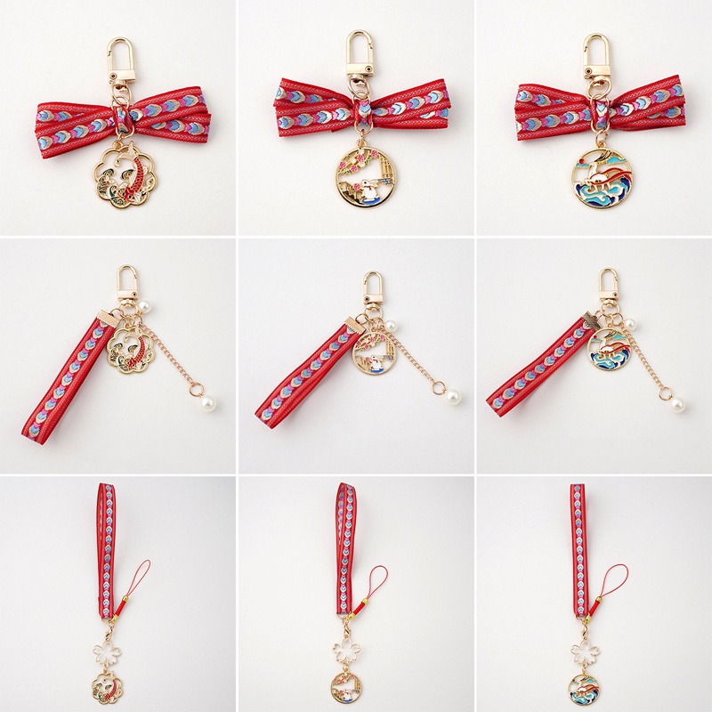 Móc Khóa Thẻ Chúc Mừng Năm Mới Họa Tiết Hoa Phong Cách Trung Quốc Sáng Tạo