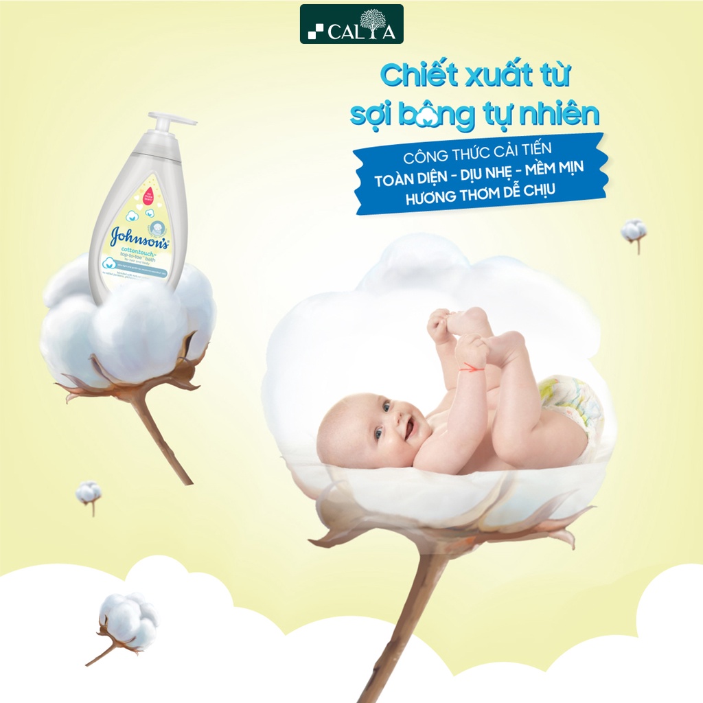 Sữa Tắm Gội Cho Bé Johnson's Baby Làm Sạch Dịu Nhẹ, Dưỡng Ẩm - Johnson's Top-To-Toe Bath Cotton Touch 500ml