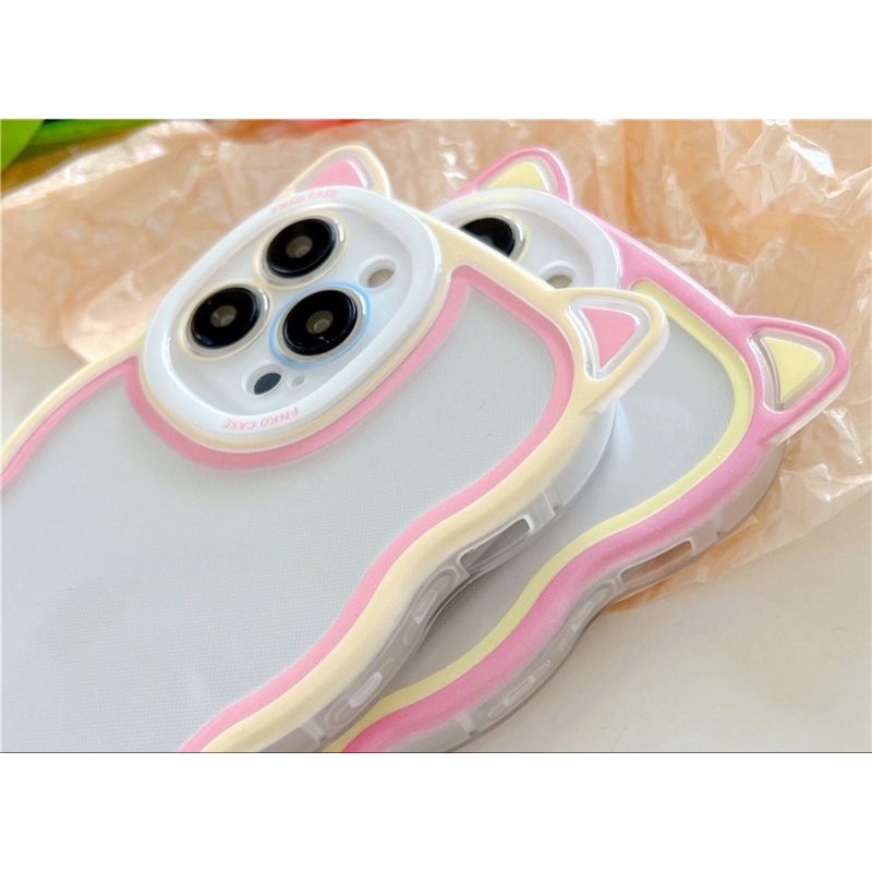Ốp lưng iPhone 11 6.1, IP 13, IP 14, 14 ôtô, 14 promax dẻo viền màu hình tai mèo có bảo vệ camera
