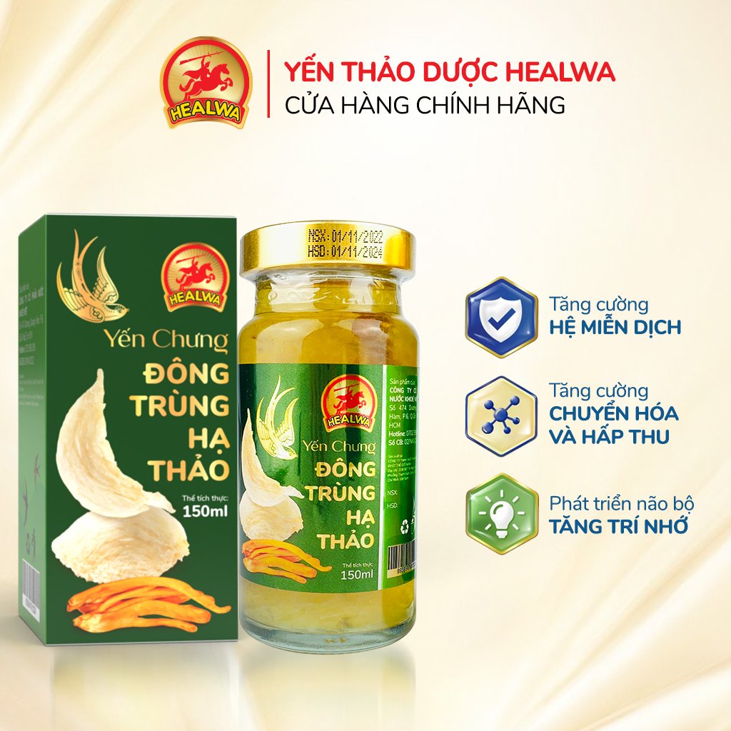 Yến Chưng Đông Trùng Hạ thảo Nguyên Chất Lọ 150ml