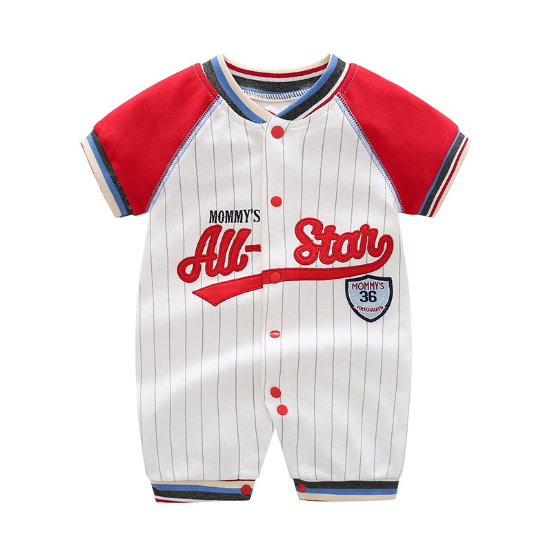 Summer Baby Romper New Jumpsuits Cotton Short-sleeved Baseball Uniforms Baby Boy Casual Romper Baby Printed Jumpsuit