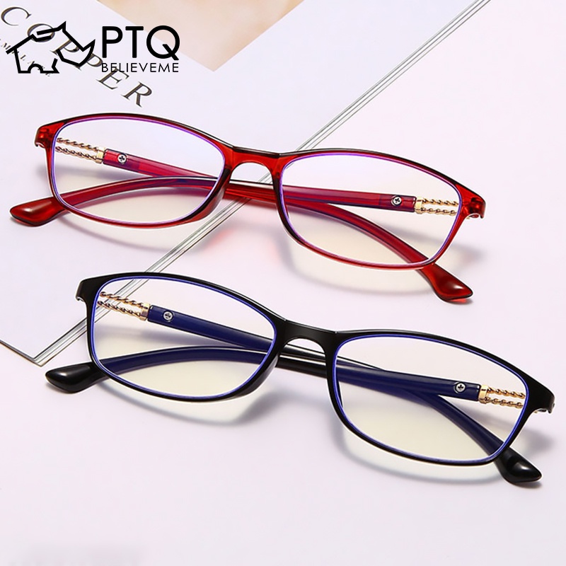 Kính Chống Ánh Sáng Xanh PTQ Gọng Vuông Thời Trang Cho Nam Và Nữ Presbyopia + 1.0 + 1.5 + 2.0 + 2.5 + 3.0 + 3.5 + 4.0