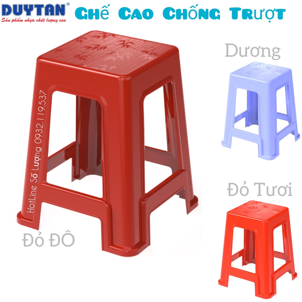 Ghế nhựa duy tân Chống Trượt Loại mặt ghế To và Dày - Tải Trọng 90 KG