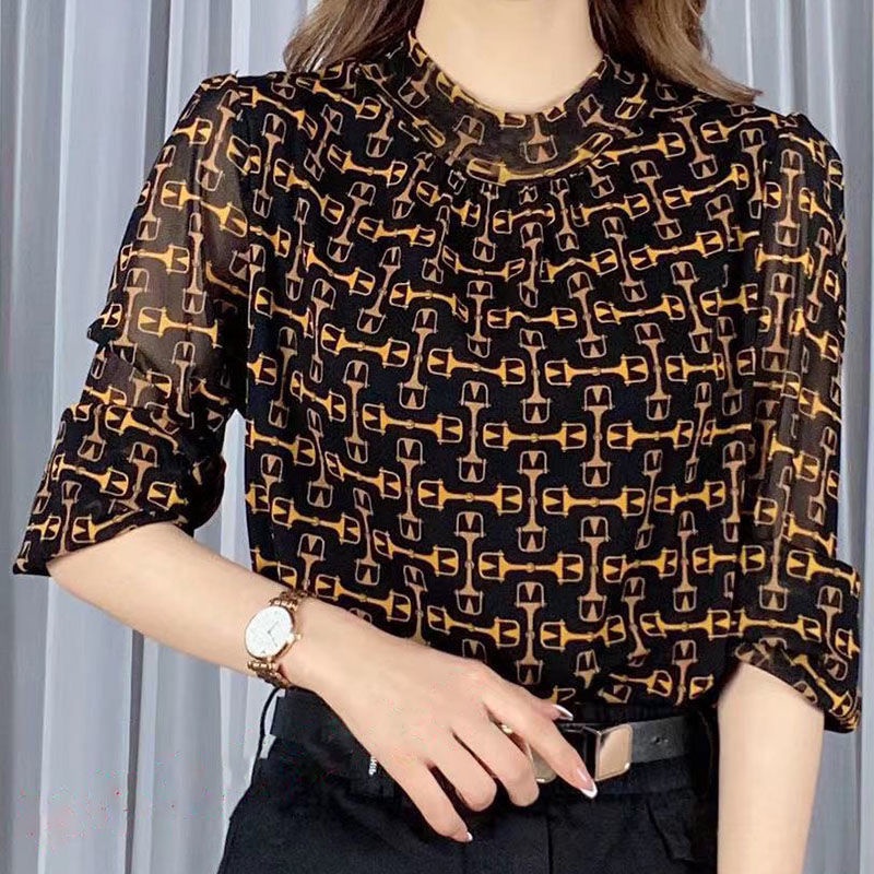 Plus Áo Sơ Mi Nữ Tay Dài Phong Cách Vintage Hàn Quốc
