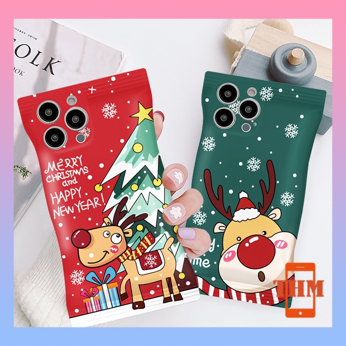 Ốp Điện Thoại Tuần lộc Giáng sinh Vỏ kẹo Cho Iphone 6 / 6S / 6splus / se / 7 / 7plus / 8 / 8plus / X / xs / xsmax / 11 / 12 / 13 / 14 / Plus / pro / pro max-5044