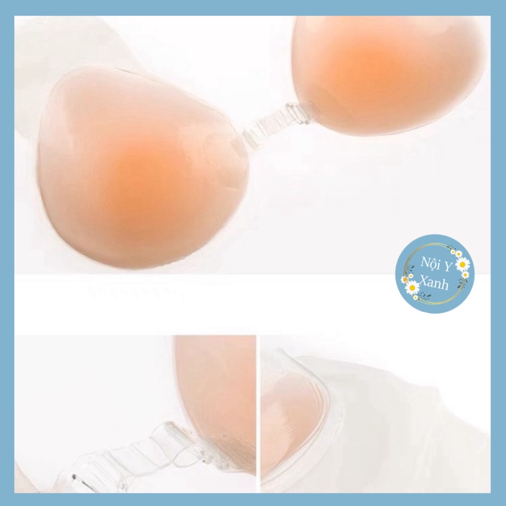 Miếng dán NÂNG NGỰC- TẠO KHE TÀNG HÌNH- MÓC CÀI TRƯỚC Silicon chống rơi tụt Ame, áo ngực dán silicon nội y xanh, chất đẹ