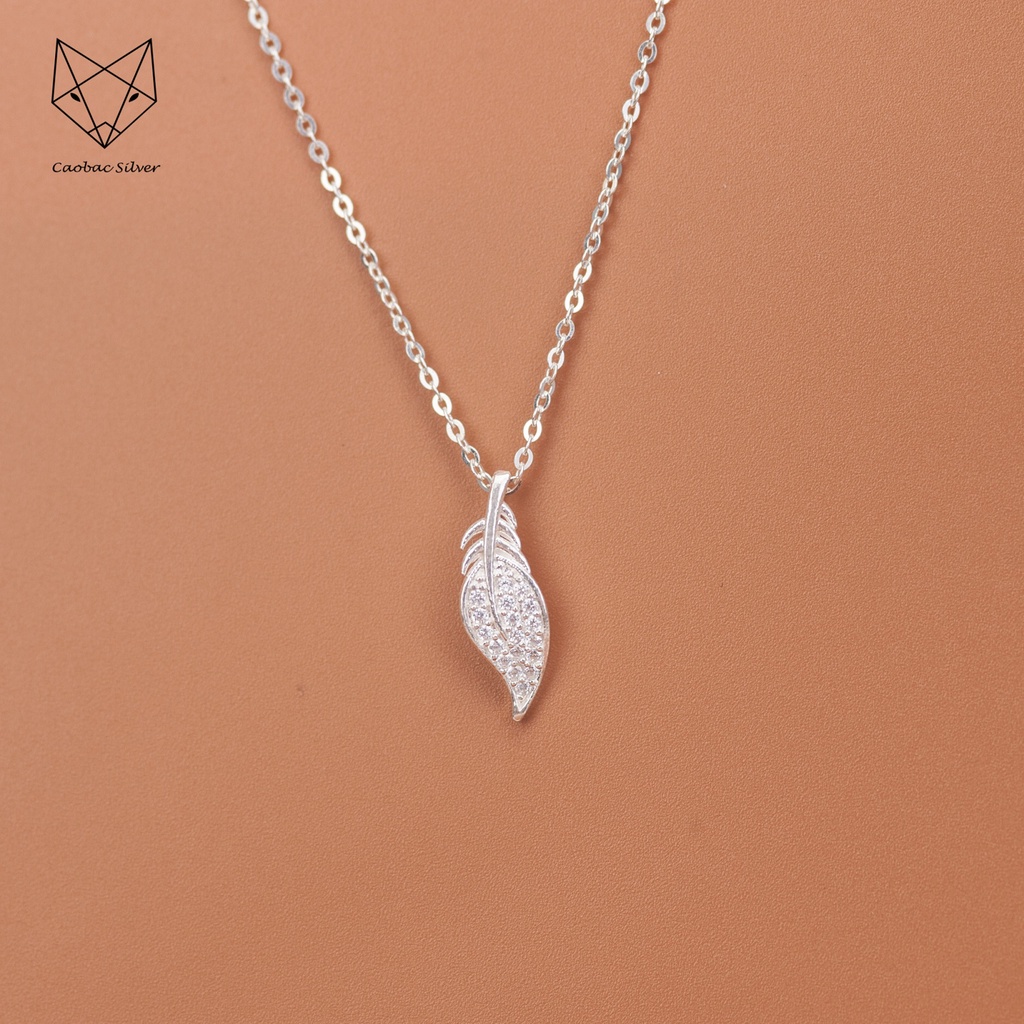 Dây Chuyền Bạc Ta Cao Cấp CaoBac Silver Thiết Kế Hình Lông Vũ Tinh Tế, Đơn Giản, Nhẹ Nhàng, Thanh Lịch Cho Bạn Gái