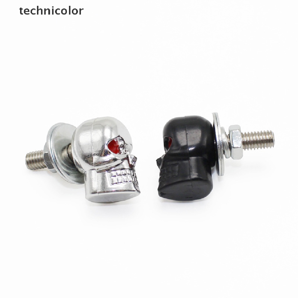 Set 2 Ốc Vít Gắn Biển Số Xe Mô Tô Hình Đầu Lâu Độc Đáo