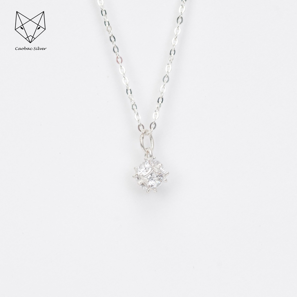Dây Chuyền Bạc Ta Cao Cấp CaoBac Silver Hoạ Tiết Cầu Đá Thiết Kế Độc Lạ, Mới Lạ Dành Tặng Riêng Cho Bạn Gái