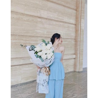 Set áo ống quần suông đũi