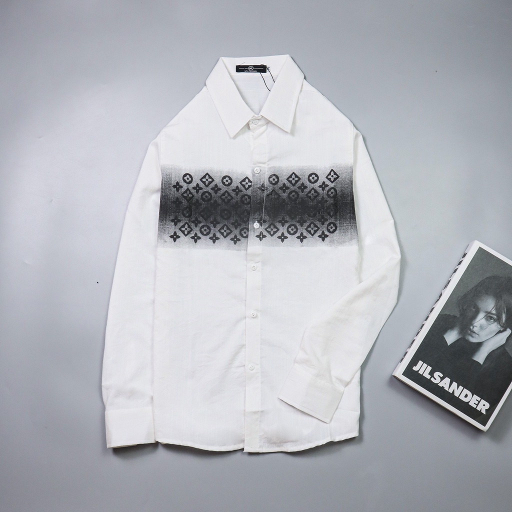 Áo sơ mi nam đũi tay dài 4 màu chất vải mềm mịn phối họa tiết mẫu mới HOT TREND-AHFASHION