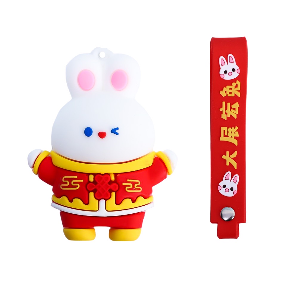 Móc Chìa Khóa Bằng Silicone Hình Thỏ Đáng Yêu