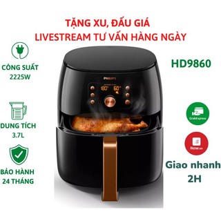 [Mã SPHACL10 giảm 6% đơn 1TR2] Nồi chiên không dầu Philips HD9860 - Hàng chính hãng bảo hành 24 tháng