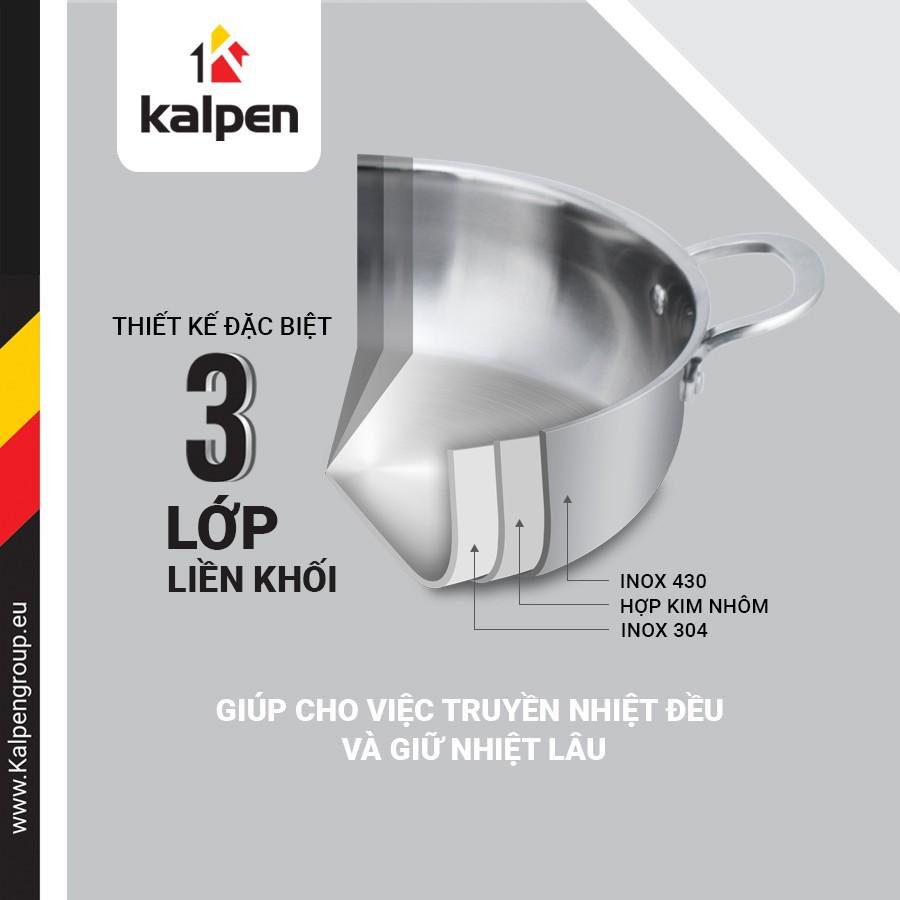 Chảo Lẩu Inox 304 Đúc Liền Nguyên Khối Kalpen KP-8528 Size 28cm Hàng Chính Hãng