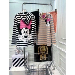 Set Bộ Đồ Nữ Áo Thun Sọc + Quần Legging Lửng