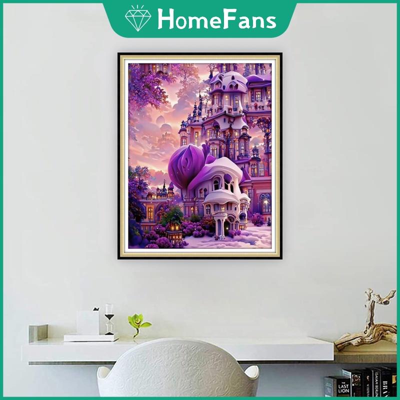 Bộ Tranh Đính Đá 5D Tự Làm 30x40cm / 40x50cm Hình Lâu Đài