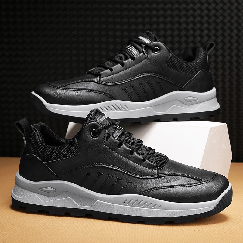 Giày Sneakers thể thao nam chất liệu da cao cấp QUENS, phong cách năng động, đế cao su đúc êm ái