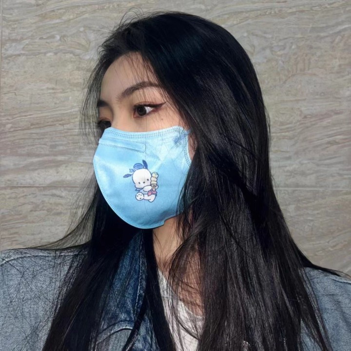 Set 10 Khẩu Trang 5D 4 Lớp Ngăn Chặn Bụi In Hoạt Hình Winnie Bear / Totoro / Cinnamoroll Dùng Một Lần Dành Cho Người Lớn