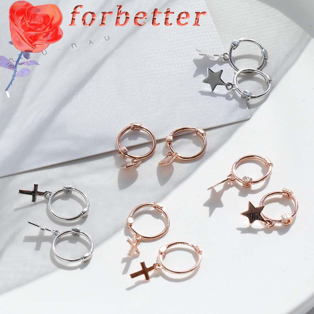 Khuyên tai hình trái tim / thánh giá bằng hợp kim nhiều màu thời trang Hàn Quốc cho nữ