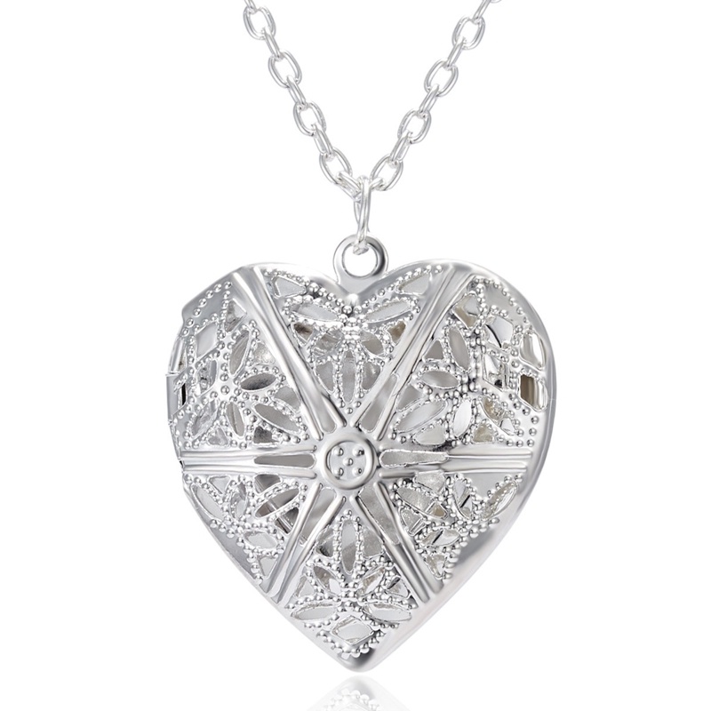 Ygt Vòng cổ Bạc Mặt Trái Tim Mở Được Cho Nữ