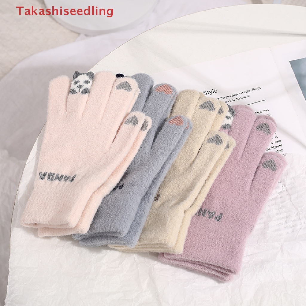 Găng Tay Lái Xe Aldult Kawai Dệt Kim Dày Dặn Giữ Ấm Mùa Đông Có Thể Chạm Màn Hình Cảm