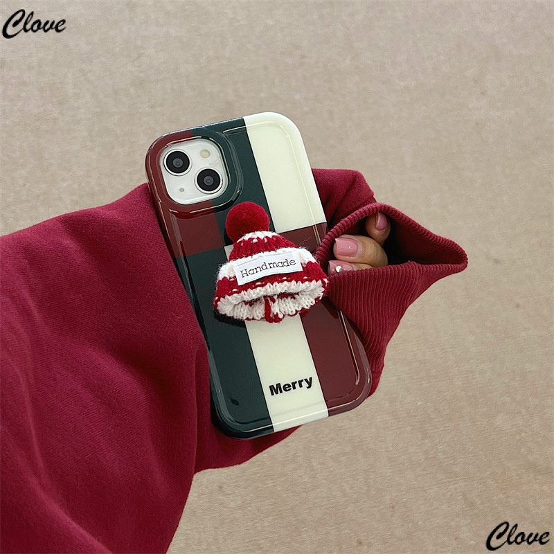 Ốp Điện Thoại Mềm Chống Sốc Họa Tiết Kẻ Sọc Đơn Giản Phong Cách Giáng Sinh Cho Iphone 11 12 13Promax 14