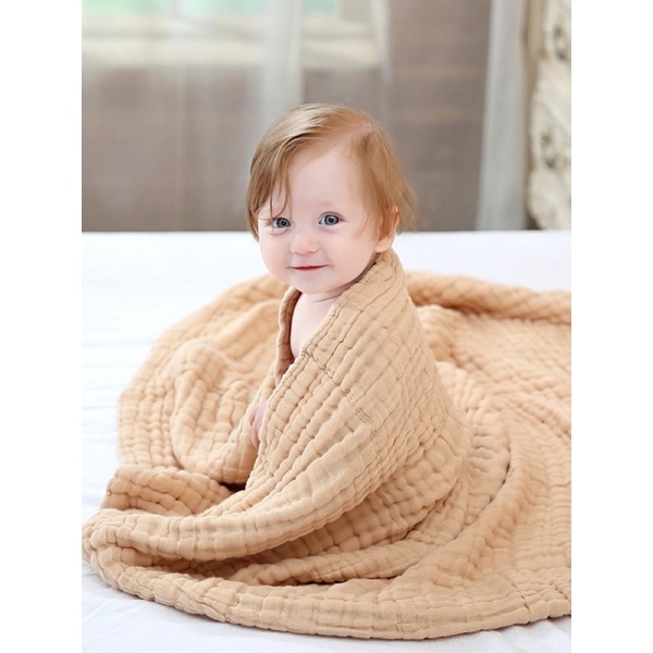 Khăn xô tắm cho bé 6 lớp 100% Cotton hữu cơ tự nhiên không chất tẩy nhuộm đa năng siêu mềm và siêu thấm