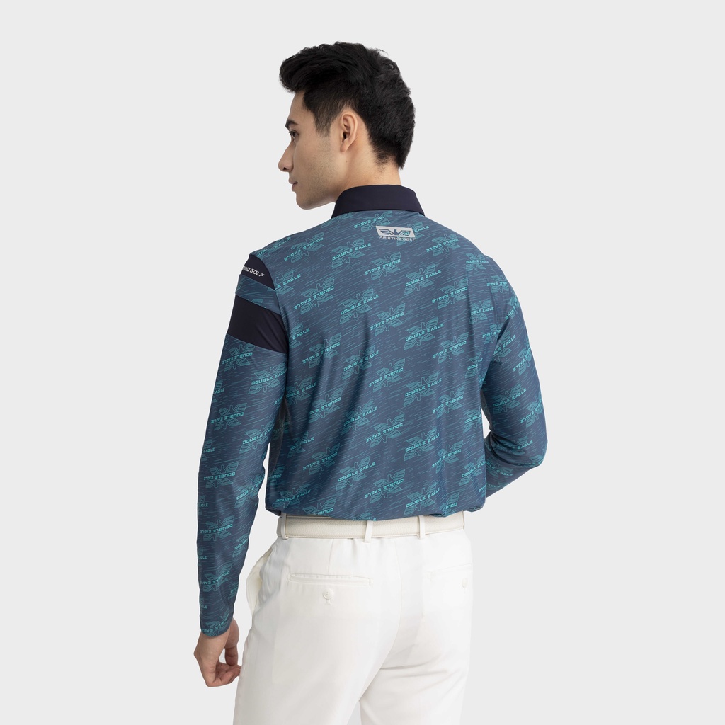 Áo polo nam dài tay ARISTINO GOLF họa tiết in độc đáo, thiết kế khỏe khoắn, nam tính - ALPG30W2