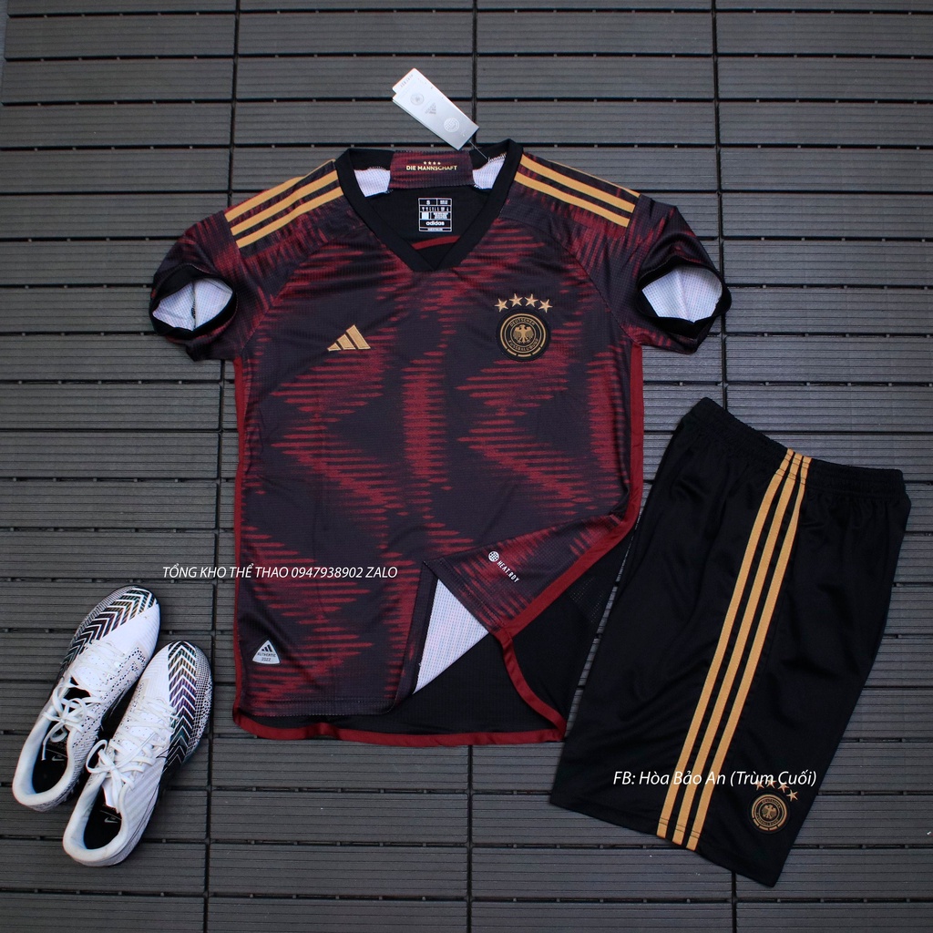 Áo Tuyển Đức 2023 - Set Bộ Quần Áo Đá Banh Đội Tuyển Đức WC 2023 Màu loang Quần Đen - Vải Thái Chuẩn Áo Thi Đấu