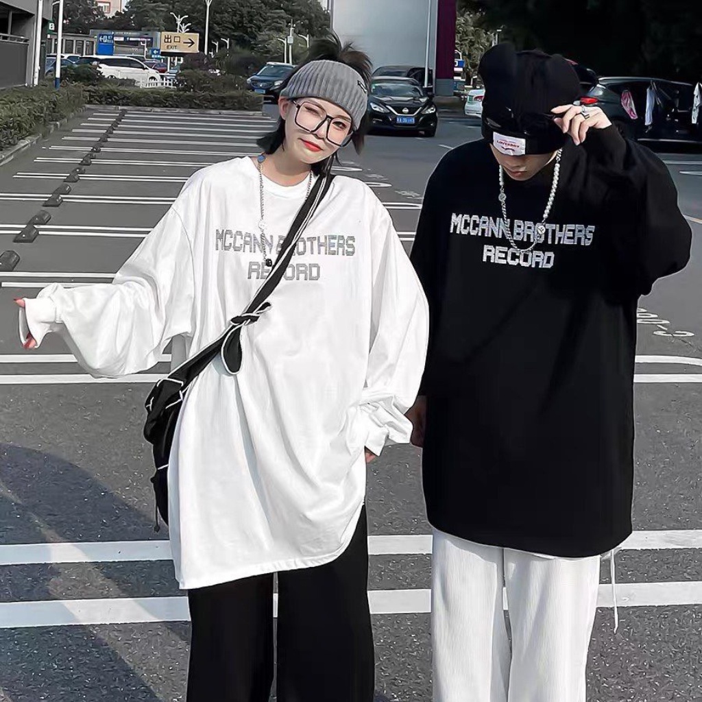 Áo sweater unisex MCCANN BROTHER, áo longtee dài tay họa tiết mặt người form rộng XESINU