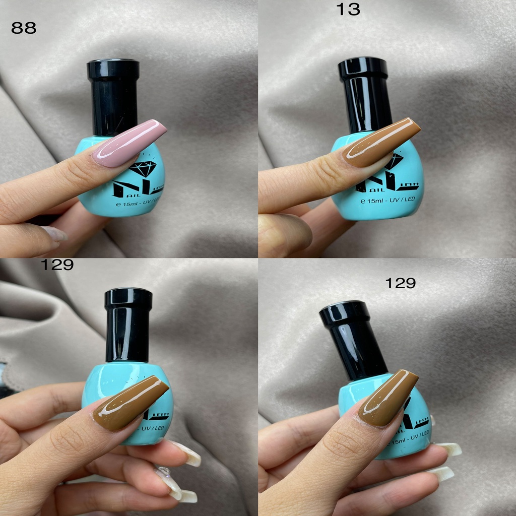 Sơn gel NL mẫu mới chai tròn chắc chắn  dùng máy hơ tone nhiều màu sắc đỏ hồng xanh các loại chai 15ml s2