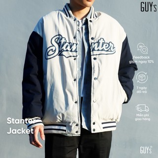 Áo khoác phao bomber Varsity Jacket Stanter GUY's Closet, chất liệu phao dày dặn hình in sắc nét kiểu dáng thể thao