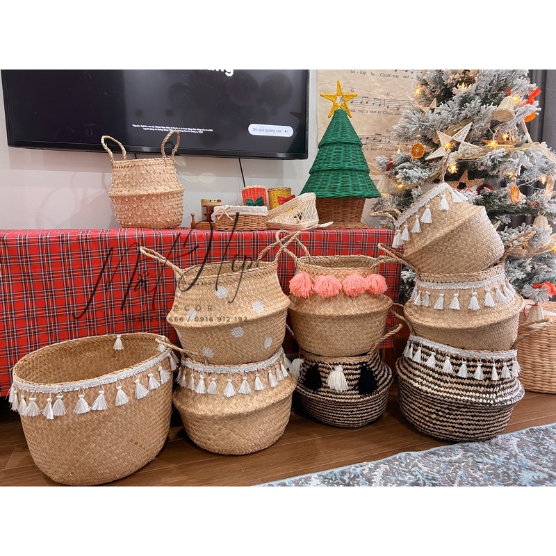 Bán sỉ Giỏ cói đựng đồ, giỏ cói đựng cây, giỏ cói cắm hoa, túi cói đi biển, giỏ picnic hàng đẹp loại 1 xuất khẩu