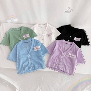 (Video thật) Áo Croptop Cổ Tim Nút Thêu