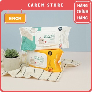 Khăn ướt cao cấp Kmom Hàn Quốc loại vân nổi có nắp đậy.