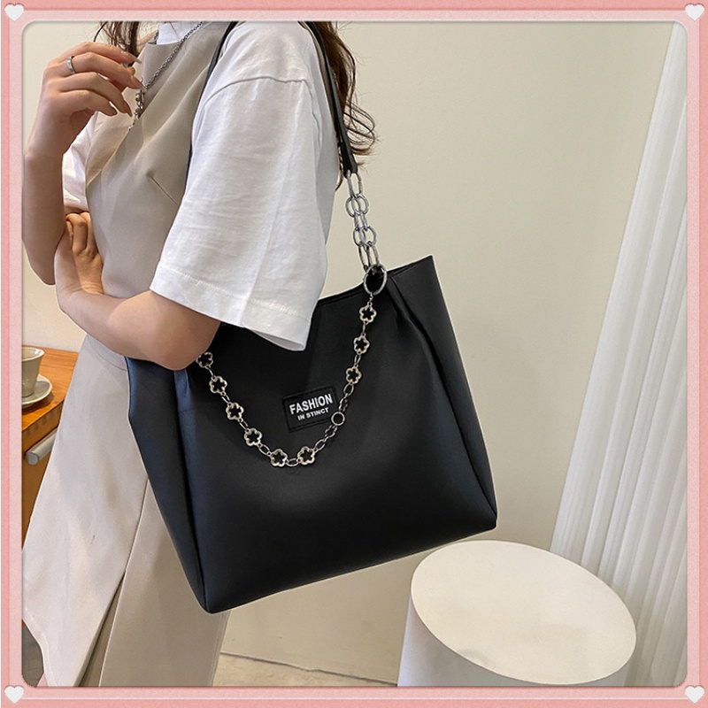 M97-Túi Xách Da pu Mềm Cỡ Lớn Phối Dây Xích Thời Trang Hàn Quốc Cao Cấp Cho Nữ