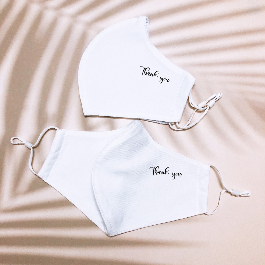 Khẩu trang vải cotton thank you siêu mềm, siêu mát