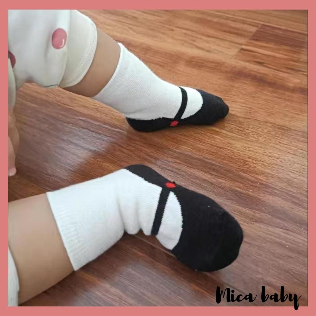 Tất vớ chống trơn trượt trẻ em kiểu dáng ba lê dễ thương cho bé T37 Mica baby
