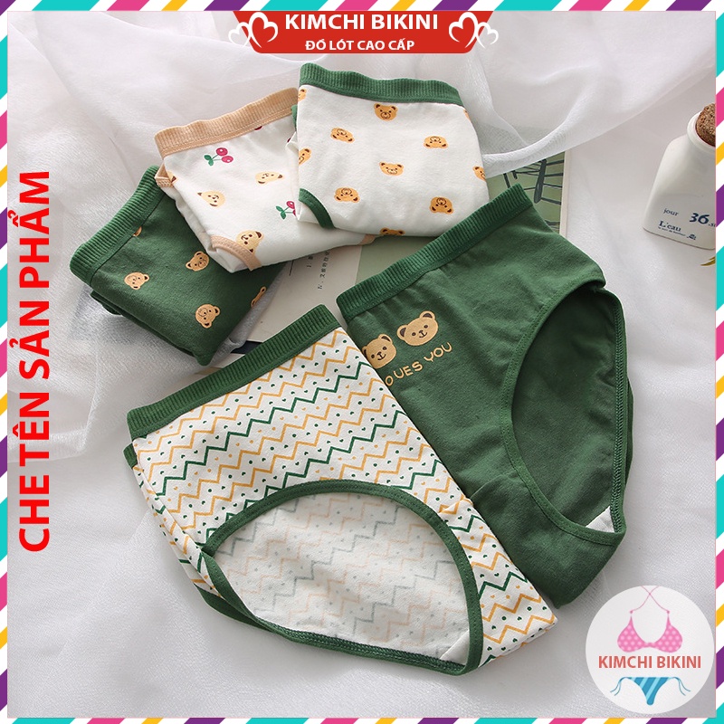 Quần lót nữ cotton cạp to kháng khuẩn KIMCHIBIKINI quần nót nữ cao cấp in hình dễ Thương QL037