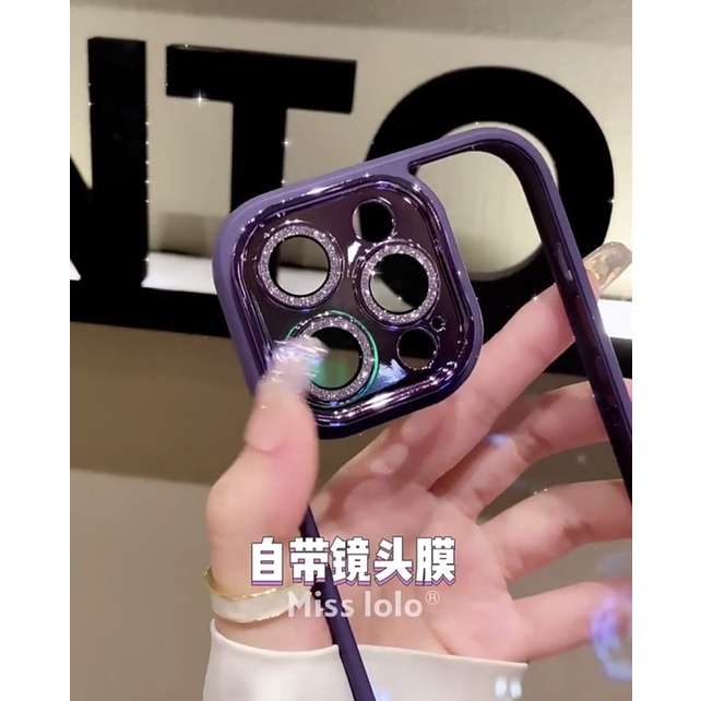 Ốp lưng trong viền màu camera gắn nhũ cho iPhone 11, 11 Pro max, 12 Pro Max chính hãng Meruyi sang trọng