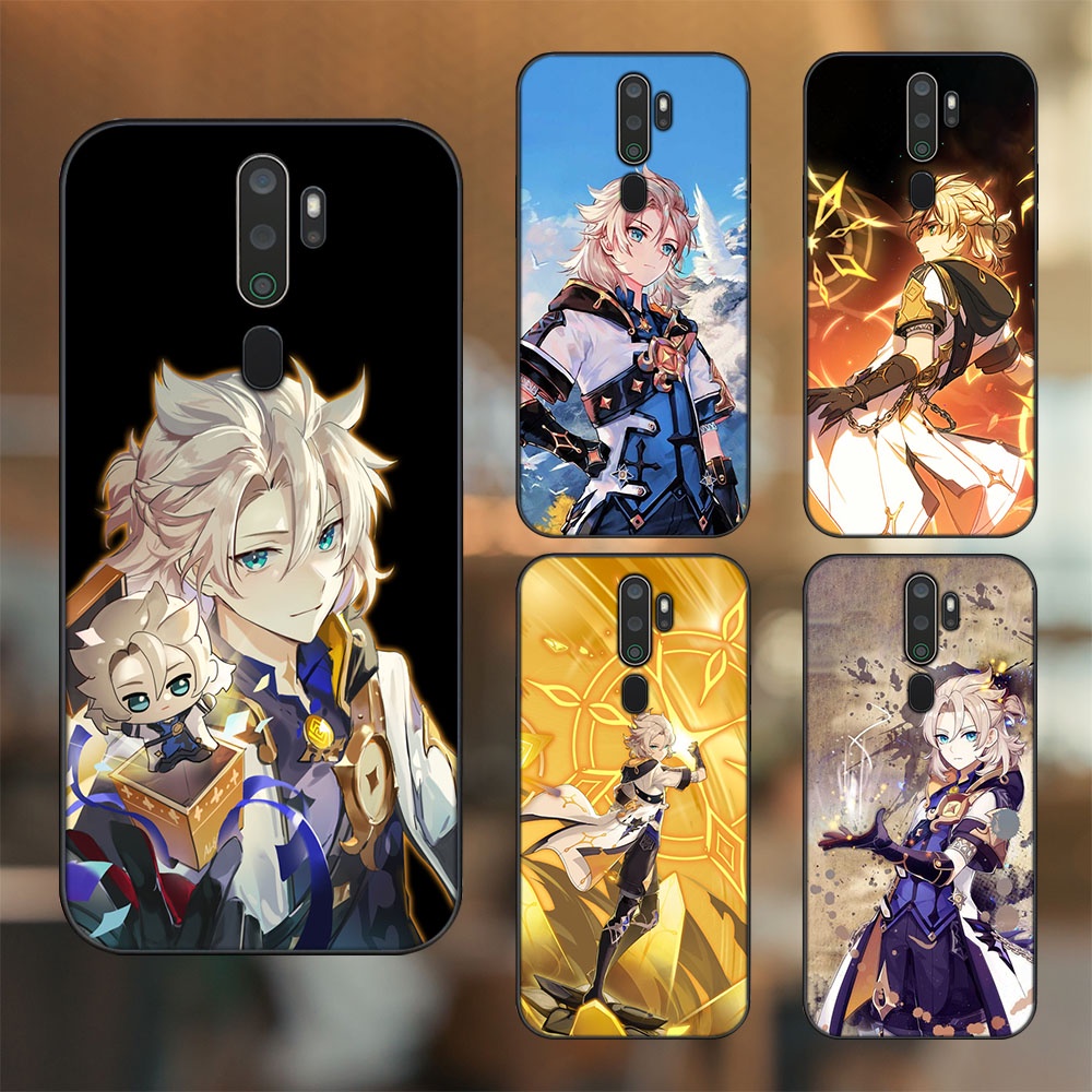 Ốp lưng Oppo A5 2020, A9 2020 viền đen in hình Albedo Genshin Impact