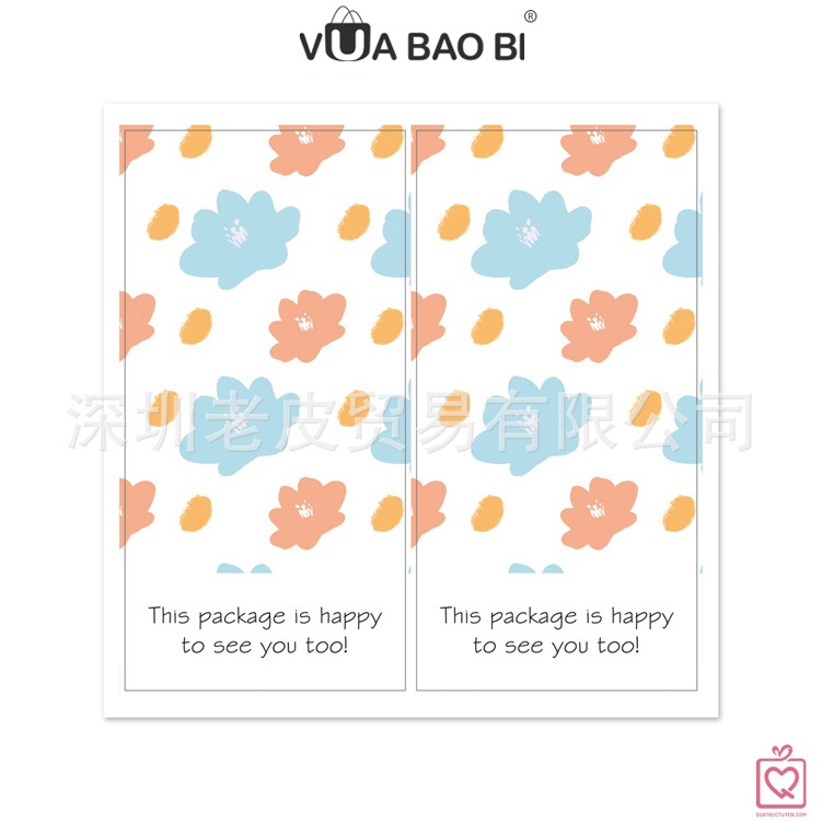 50 tem dán decal hộp đóng hàng họa tiết VUABAOBI TE02 sticker niêm phong gói hàng tiết kiệm