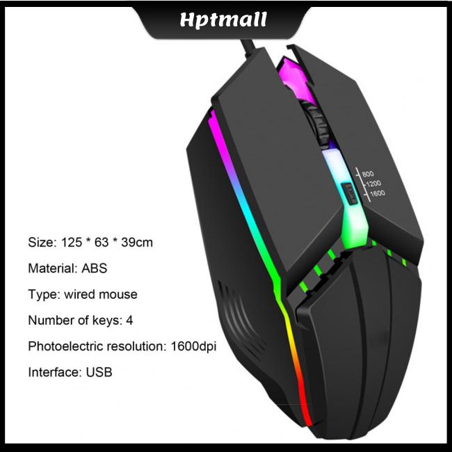 Chuột Quang Chơi Game X3 1600DPI 4 Nút Bấm Có Đèn Led Nhiều Màu Dành Cho Máy Tính Để Bàn Laptop