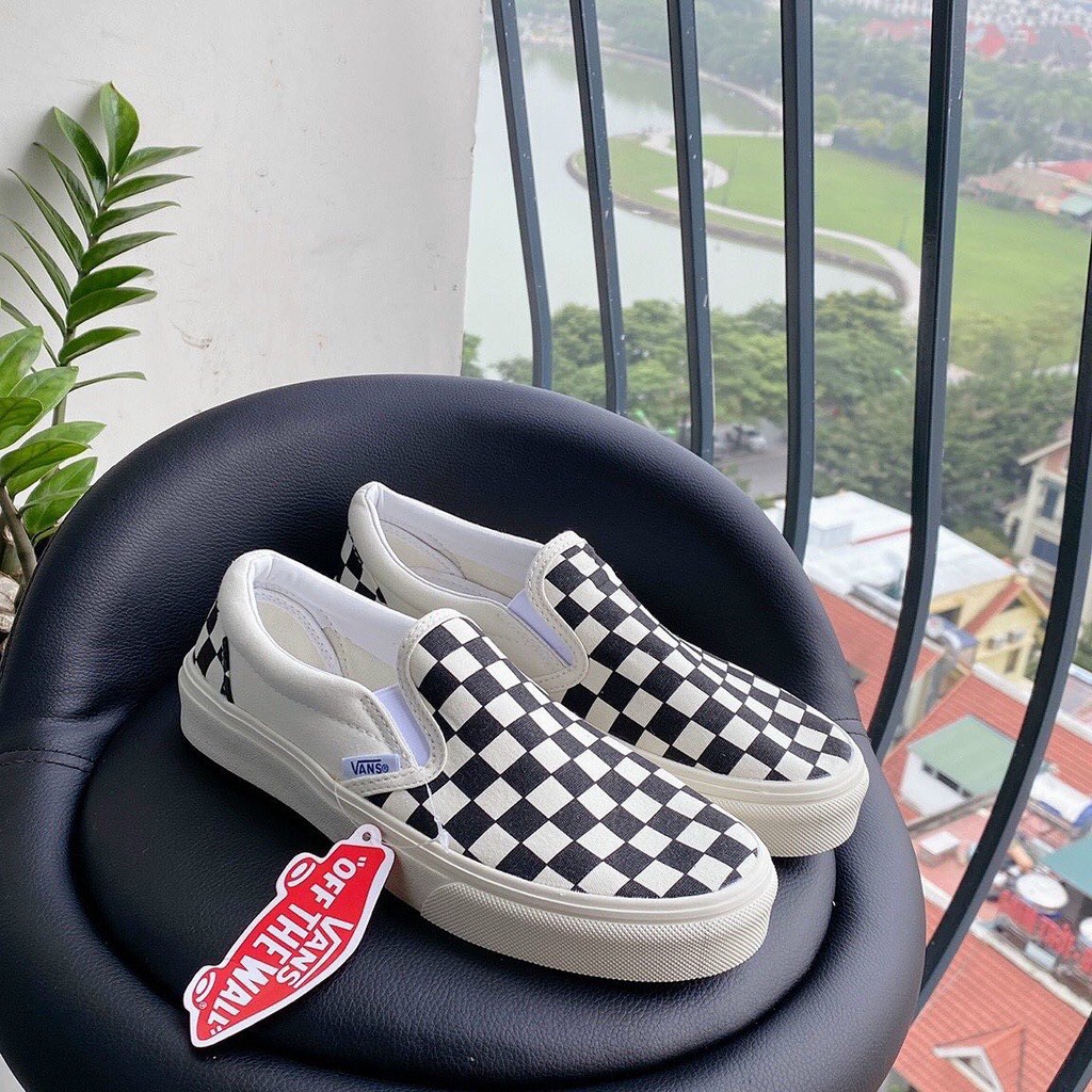 Giày lười Van Caro bản chuẩn, Giày thể thao Vans Valut lười caro full box bill