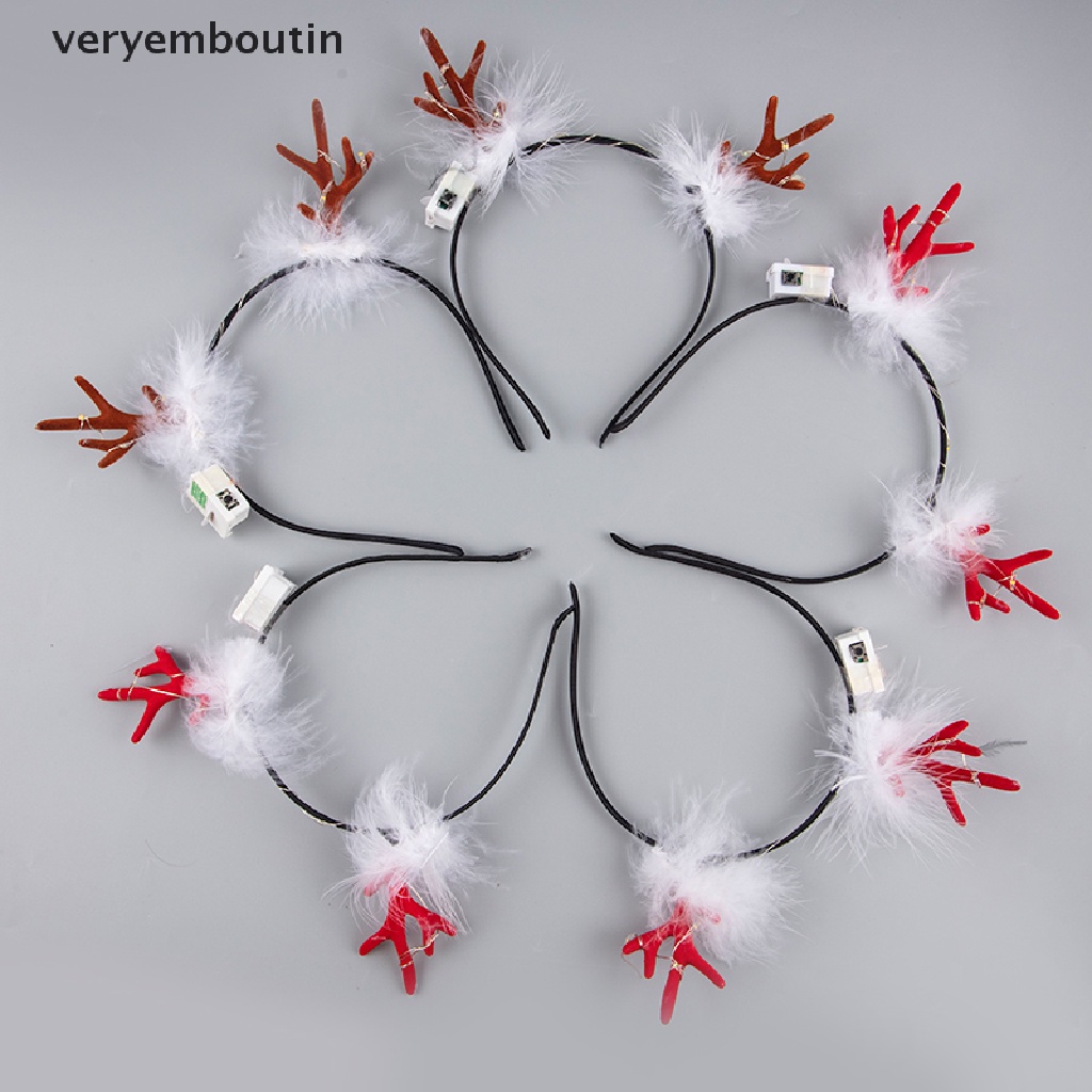 Băng Đô Cài Tóc Hình Sừng Hươu Có Đèn LED Phát Sáng Độc Đáo