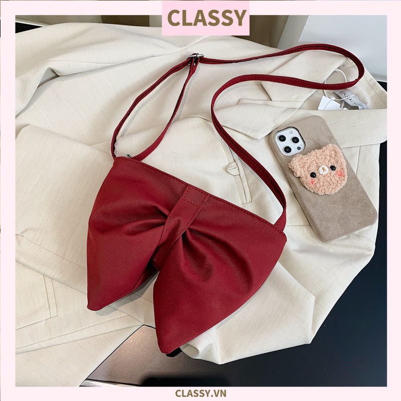 Túi đeo chéo Classy bằng vải hình nơ xinh xắn T596